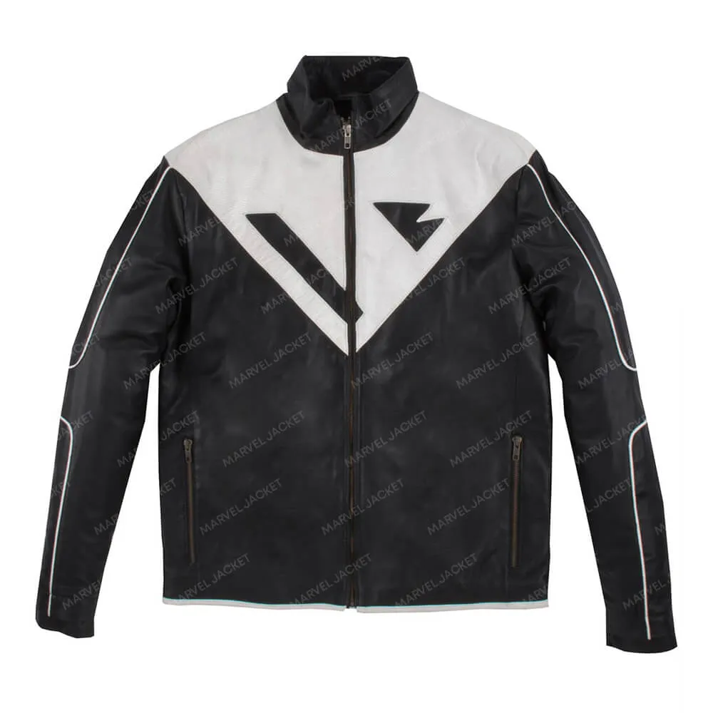 Superman Beyond Black and White Leather Jacket