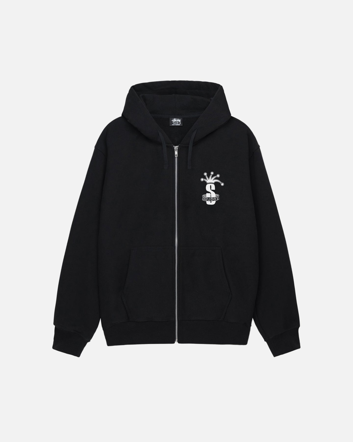 BLACK CROWN BAND ZIP HOODIE