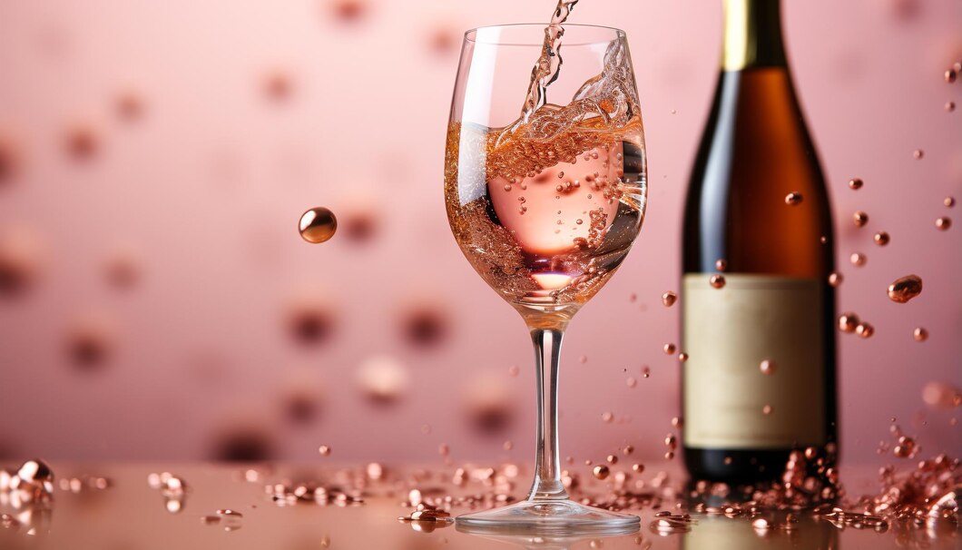 bubbly rosé wine