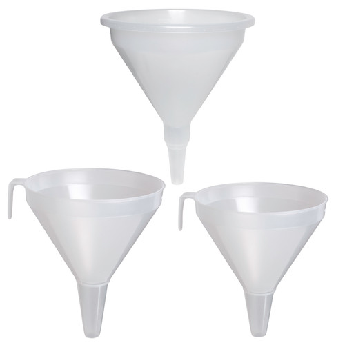 lab funnels, laboratory funnels, sterilizable funnels, heat-resistant funnels