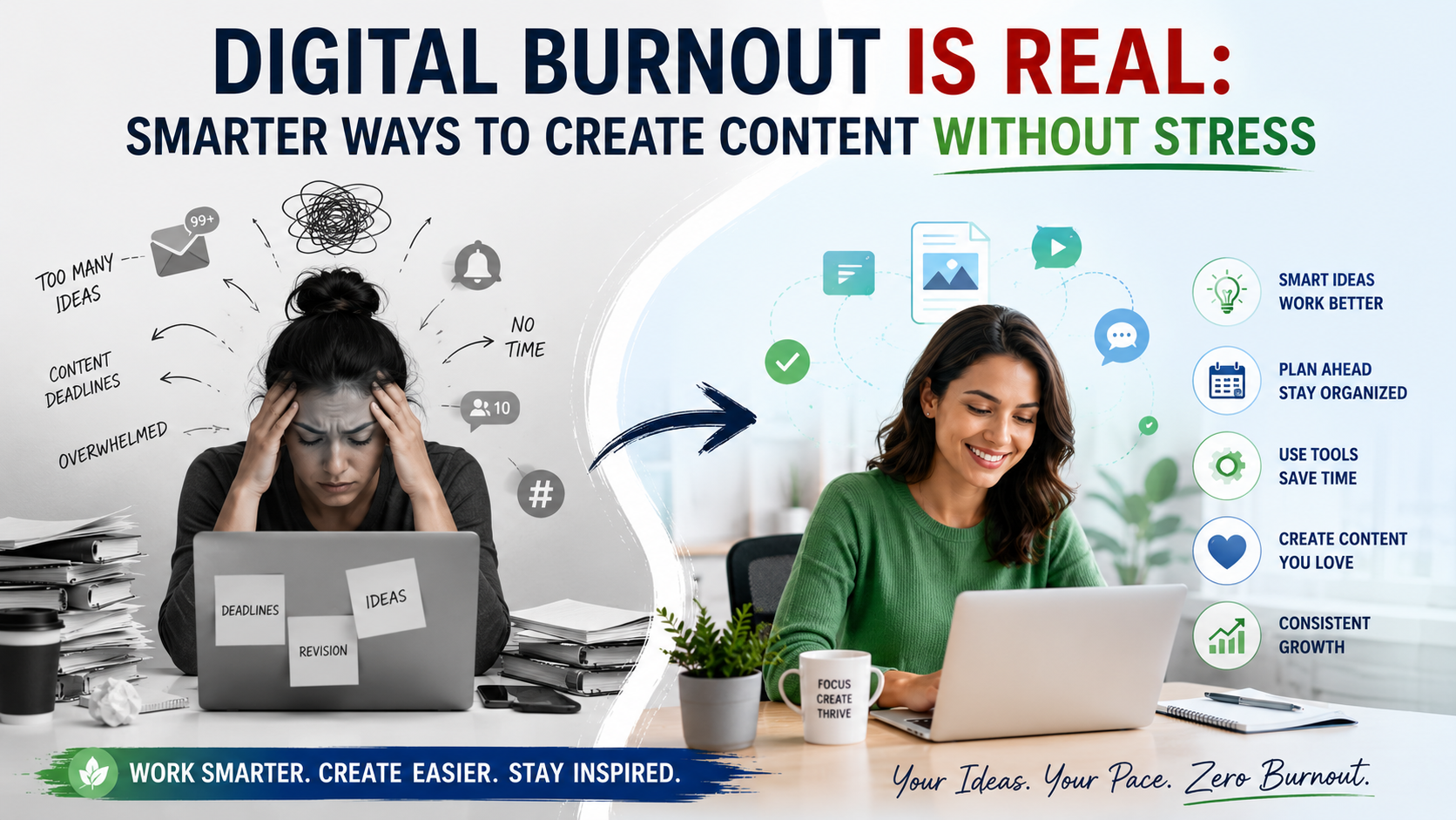 Image of Digital Burnout Is Real: Smarter Ways to Create Content Without Stress