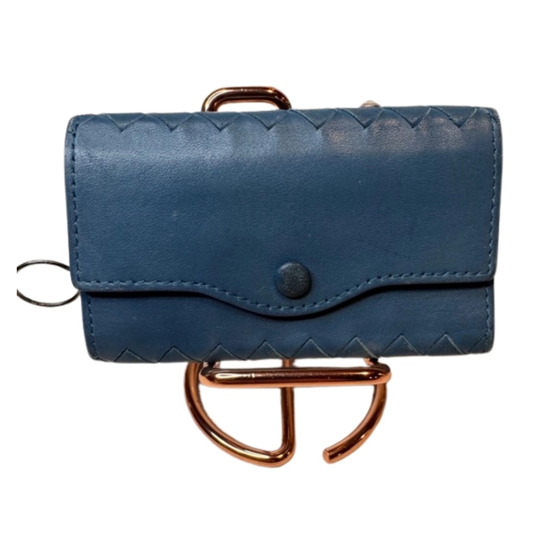 Bottega Veneta Intrecciato 6-Key Case, Blue