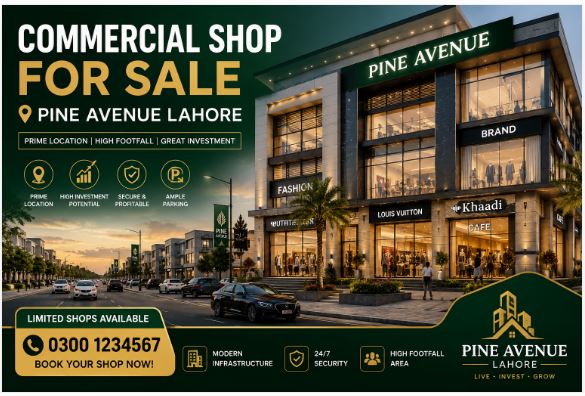 Commercial Shop for Sale Pine Avenue Lahore